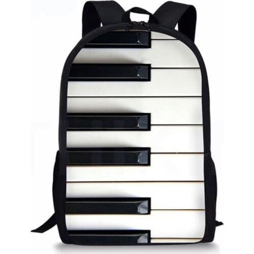 Music Note 3D Print Backpacks For Girls Boys Children School Bags Black Piano Orthopedic Backpack Kids Book Bag Satchel Knapsack
