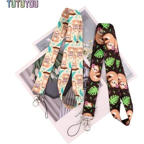 PC3209 Kawaii Animal Sloth Creative Lanyard Badge ID Lanyards Mobile Phone Rope Key Lanyard Neck Straps Accessories