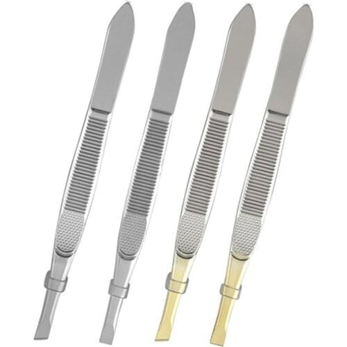 Stainless Steel Eyebrow Tweezer Slant Tip Eyebrow Clip False Eyelash Pliers Eyebrow Forceps Hair Beauty Makeup Tool