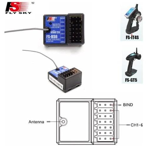 Flysky FS-BS6 FS-BS3 FS-BS4 Receiver with gyro stabilization for Flysky FS-IT4S/ FS-GT5 RC Controller Transmitter
