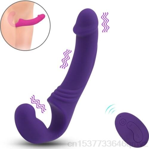 Sex Toys for Woman Gay Couples Lesbian Strapless Strapon Dildo 11 Modes Remote Vibrator Strap On Adult Intimate 18+ Sex Products