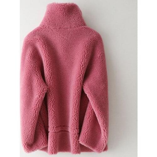 Real Fur Coat Female Wool Jacket Autumn Winter Coat Women Clothes 2020Outwear Sheep Shearling Tops Suede Lining ZT5008