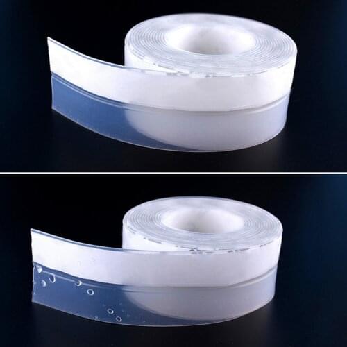 1M Silicone Self Adhesive Seal Strip Door Window Draught Dustproof Weatherstrip Waterproof Wall Sticker Sink Edge Tape