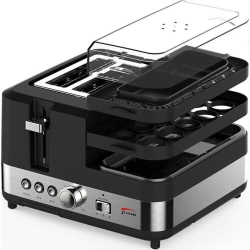 Toaster Fully automatic stainless steel Household Multifunction breakfast Spit driver egg steamer