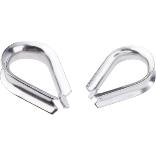 2x 6mm Stainless Steel Wire Rope Thimble For 3/8" Diameter Cable