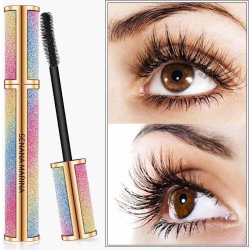 SENANA 4D Silk Fiber Mascara Eyelash Thick Extension Long Waterproof Lasting Black Extension Eyelash Brush Makeup Korea Cosmetic