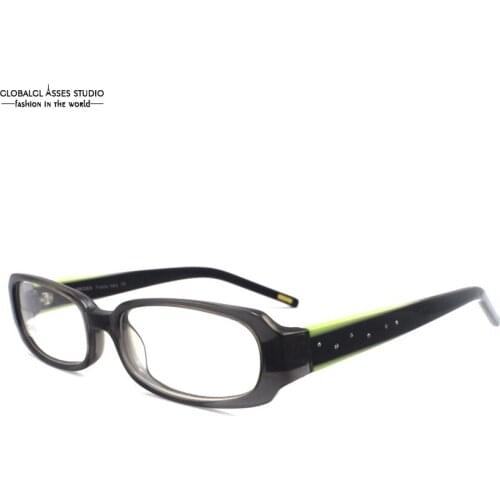 Eyeglasses Frames Eyewear Gray Green Gradient Ellipse Acetate Reading Men Women Vintage Small Classic Markdown Sale V8002U C1
