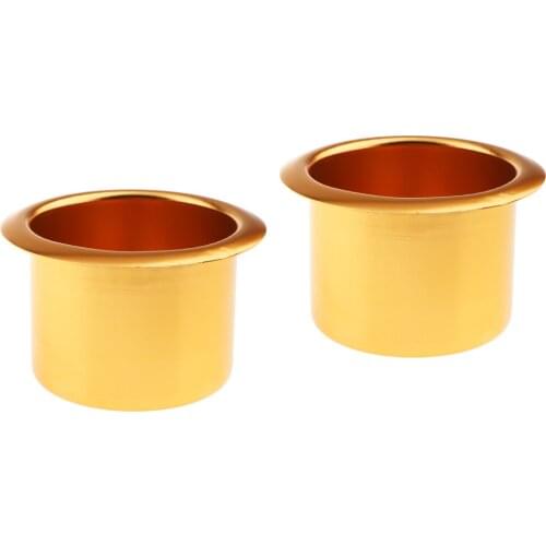High Quality Gold Aluminum Drop-in Drink Holder - 80x64mm/ 3.15x2.52inch - Pack of 2