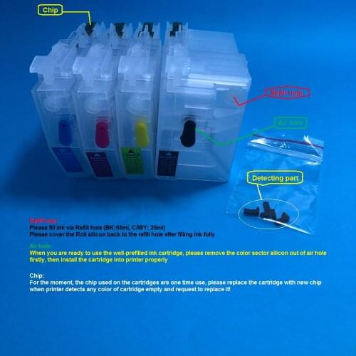 YOTAT Empty Refillable LC3029 LC3029XXL Ink Cartridge for Brother MFC-J5830DW MFC-J5830DW XL MFC-J5930DW MFC-J6535DW