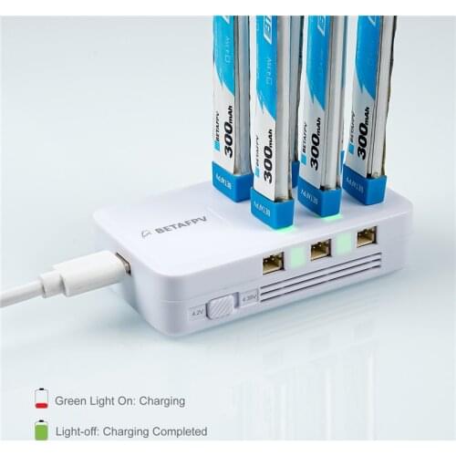 BETAFPV 6 Ports 1S Battery Charger 30W Power Adapter Lipo-Battery Type-C Charger BT2.0&PH2.0 FPV Cetus Racing Drone Accessories