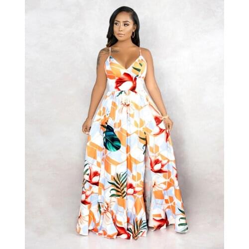 Bohemian Style Women Dress Strapless Strap Sleeveless Backless Loose Fashion Sexy Lady Printing Dresses Holiday Beach Newest