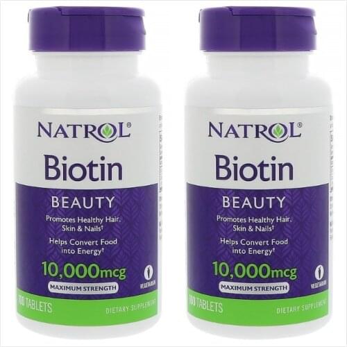 2pcs Natrol Biotin -- 10000 mcg biotina cabello biotin for hair biotine 100 Tablets