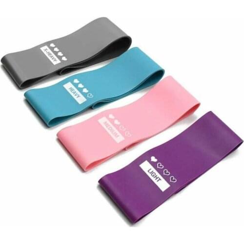 4pcs/pack Fitness Workout Yoga Belt Rubber Gym Body Building Resistance Training Stretch Yoga Belt