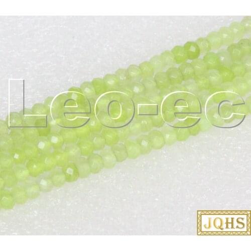 5psc 2X4mm AAA natural Faceted Rondelle green Peridot Gems Loose Beads for Jewelry Making Strand v1728