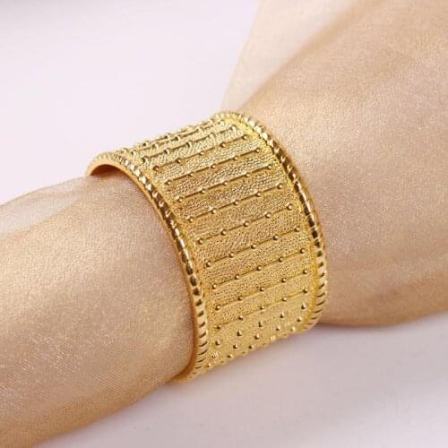 6 Pcs Zinc Alloy Die-casting Bead Curtain Napkin Ring Bead Section Napkin Buckle Golden Silver Napkin Ring Kitchen Accessories