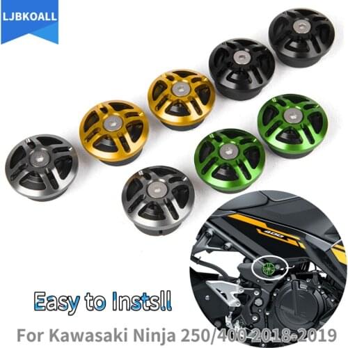 Ninja 400 Accessories Motorcycle CNC Aluminum Frame Plug Cap Decorative Cover for Kawasaki Ninja 250 400 2018 2019 2020 2021