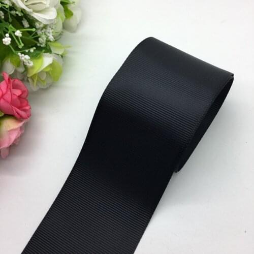 3yards/lot 2Inch 50mm Wide Black Grosgrain Ribbon Hair Bows Wedding DIY Crafts