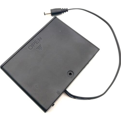 Free shipping 9V 6AA battery holder case with ON OFF switch DC 5.5*2.1mm jack plug