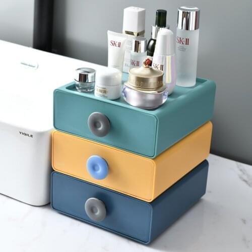 2021 Home Official Nordic Stackable Drawers Desktop Storage Box Sundries Organizer Case Plastic Rack Cute Cosmetics Container