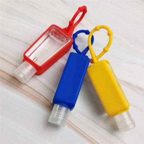 5Pcs 30ml Portable Hand Sanitizer Squeeze Bottle Silicone Refillable Bottles with Hook Travel Sanitizer Container Squeeze Bottle