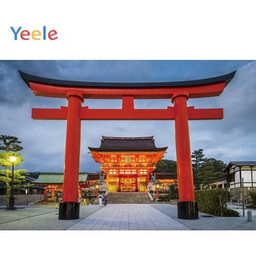 Landscape Portrait Ancient Red Japanese Torii Shrine Photography Backdrop Personalized Photographic Backgrounds For Photo Studio
