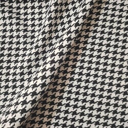 Good Imitate Silk Chiffon Fabric Polyester Black/white houndstooth Print Not Transparent Chiffon Fabric DIY Women Dress/Pants