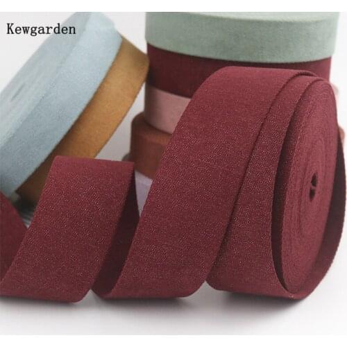 Kewgarden DIY Make Hair Bow tie Accessories Sliver Layerling Cloth Ribbon 1.5" 1" 10mm 25mm 40mm Handmade Carfts Sewing 11 Yards