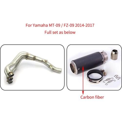 MTCLUB For Yamaha MT-09 FZ-09 MT09 MT 09 FZ 09 2014 2015 2016 17 Motorcycle Modified Muffler Exhaust Contact Middle Pipe Set