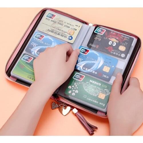 Fashion Card Bag Women Men Credit Card Holder Genuine Leather Large Capacity Business ID Holders Organizer 20 Bit/40 Bit/60 Bits