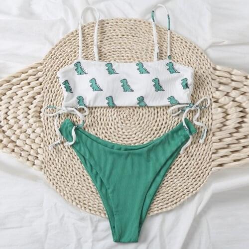 Cartoon Print Bikini Swimwear Women Swimsuit 2021 Brazilian Bikini Set Push Up Bathing Suit Female Summer Beachwear Biquini #T4G