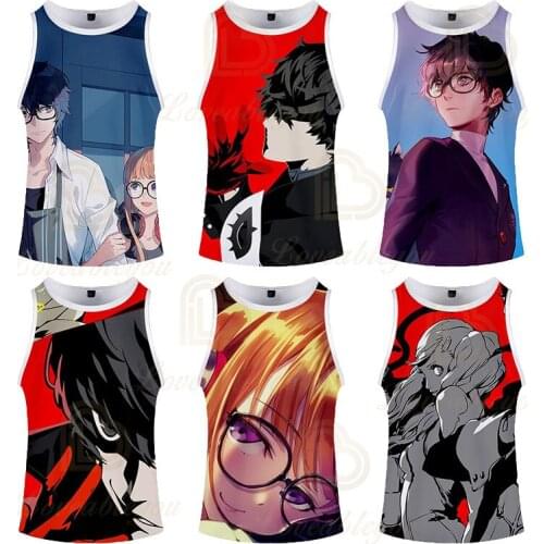 2020 Hot Sale Game Persona 5 Sleeveless Shirts Tank Top Unisex Fitness Summer Shirts Mens Women Singlet Bodybuilding Vest Tops