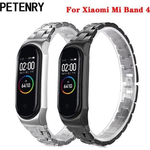 Metal Wrist Strap for Xiaomi Mi Band 4 Stainless Steel Replacement Band Wristband for Mi Band 4 Bracelet Watchband Accessories
