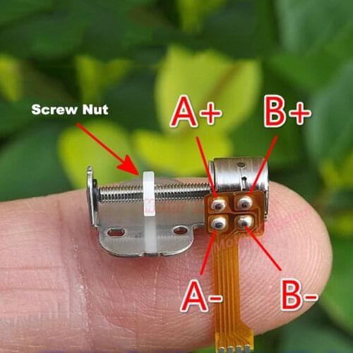 Micro Mini 6mm Precision Stepper Motor DC 3V 5V 2-Phase 4-Wire Slider Screw Nut Moving Block Tiny Stepping Motor