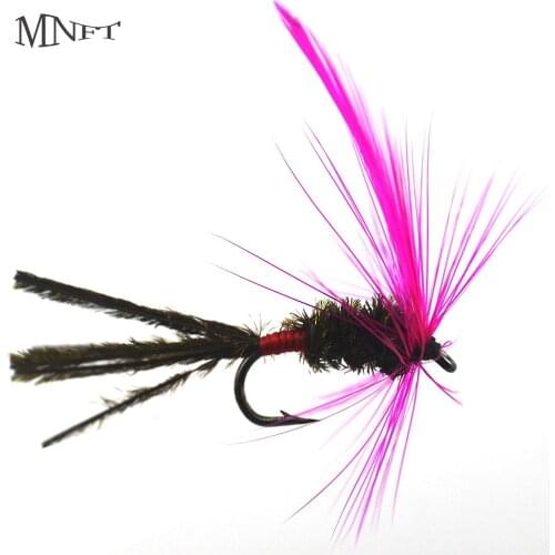 MNFT 10PCS Or 6PCS 10# Purple Winged Peacock Long Tail Mosquito Fake Nymphs Lure Fly Fishing Three Packaging Options