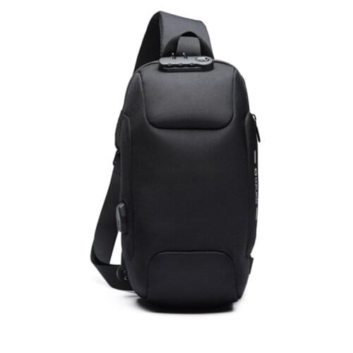 Anti-Theft Mens Chest Bag New Style Chest Bag Usb Korean Casual Mens Shoulder Bag Waterproof Messenger Bag Fashion Simplicity