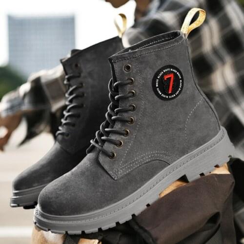 Spring Autumn New Genuine Leather Cow Suede Shoes Men High Quality Mens Boots Vintage Men Shoes Casual Outdoor Fashion Boots Man