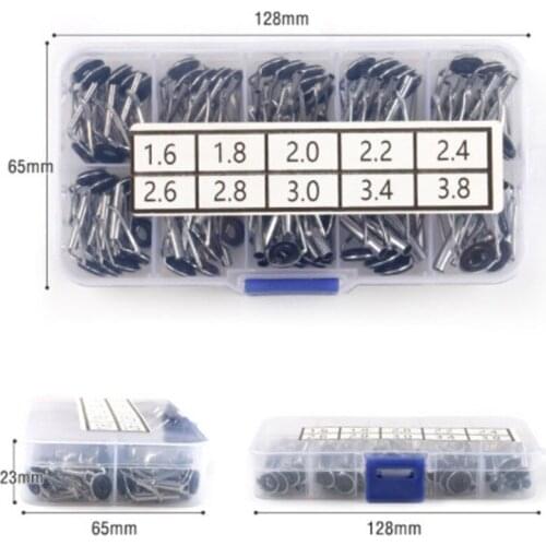 84pcs/Box Sea Fishing Rod Line Guide Tip Repair Kit Set DIY Eye Rings Ceramics 10 Different Sizes Rock Tackle Pesca Accessory