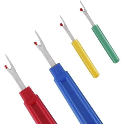 Pack of 5 Thread Cutter - 4 Pieces Seam Riper with Cap and 1 Piece Steel Yarn Stitch Scissor for Sewing Work