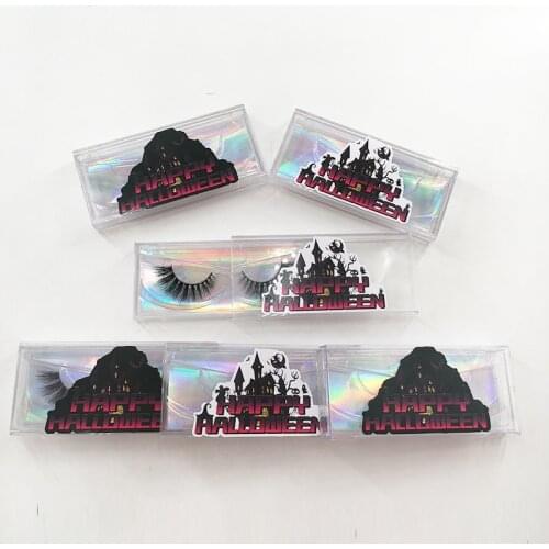 Custom Logo Stickers Halloween Eyelashes Packaging Fast Shipping Plastic Box Big Sale Halloween Box