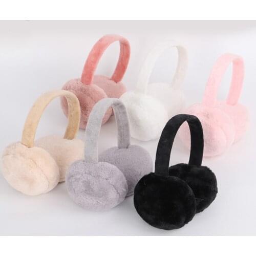 New Fur Solid Color Ladies Earmuffs Autumn and Winter Warm and Comfortable Unisex Skiing Fur Headphones Casque Antibruit Cute