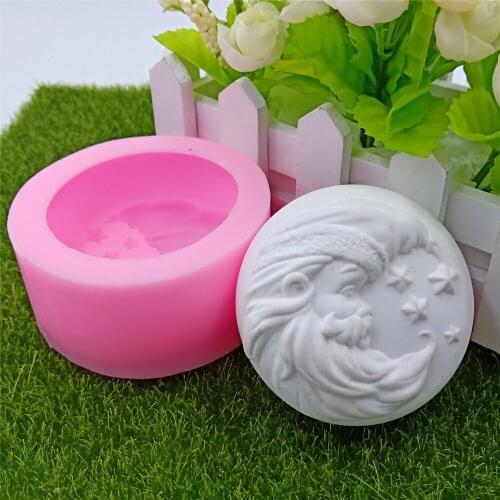 New Santa Claus Design DIY Soap Mold Round 3D Silicone Molds for Soap