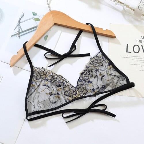 New Womens Thin Bra Without Chest Pad Sexy Embroidered Lingerie Womens Underwear Exotic Clothes Bras