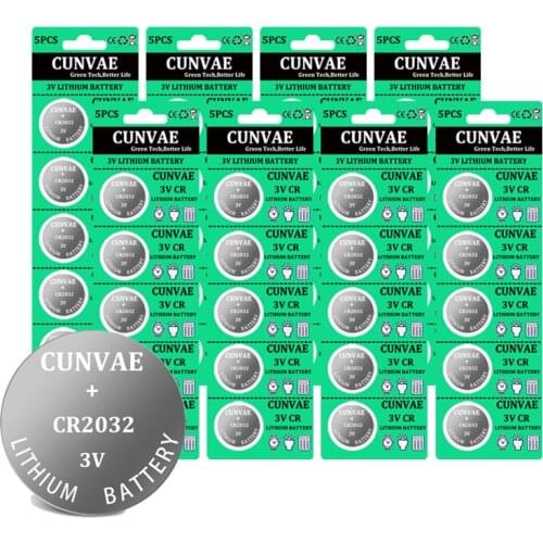 40pcs cr2032 ECR2032 3v original brand new battery for button cell coin batteries for watch computer cr 2032 Suitable Supports