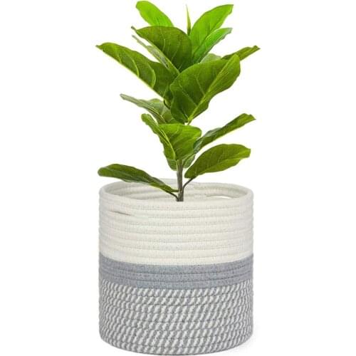 Cotton Rope Woven Rattan Storage Basket Plant Flower Pot Laundry Baskets Home Decoration Clothes Toy Organizer Storage Bucket