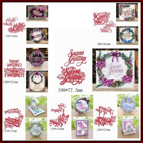 Seasons Greetings Time To Celebrate Words Sentence Alphabet Letter Metal Cutting Dies Make Wishes Cards Handcraft Album Hot DIY