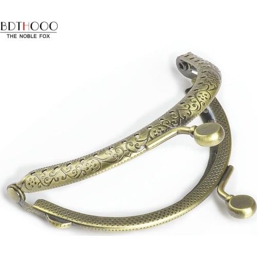 8.5cm Round Metal Purse Frame Handle for Clutch Bag Handbag Accessories Making Kiss Clasp Lock Bronze Tone Bags Hardware