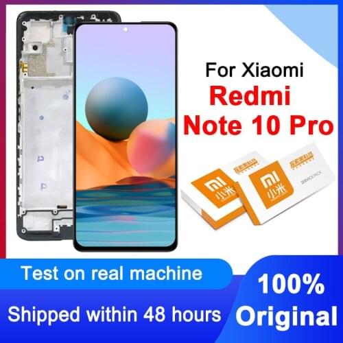 100% Original 6.67" LCD For Xiaomi Redmi Note 10 Pro M2101K6G AMOLED Display Touch Screen Digitizer Assembly With Gorilla Glass
