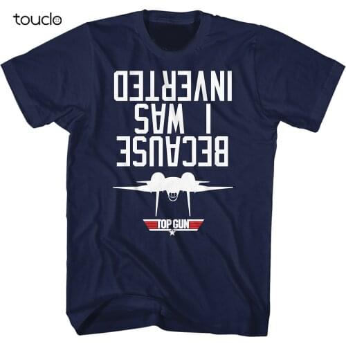 Top Gun Because I Was Inverted Fighter Jet Navy Mens T-Shirt
