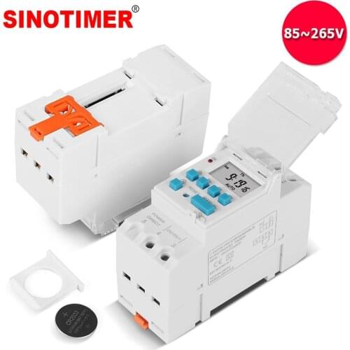 Voltage Output Digital Switch Timer Replaceable Battery Electronic Time Clock Relay DIN Rail 4 Pins 220V 110V 24V 12V 5V