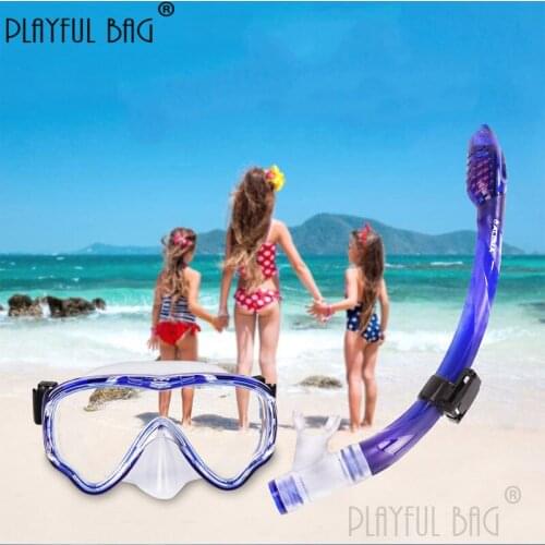 Playful bag Nose protection silicone mask Swimming goggles full dry anti-choking Children swim training equipment E108